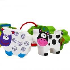 Blocuri de înfiletat din lemn - Animale Fermă 13 elemente 10 Naptaptap.ro - Magazin online jucarii Montessori, educative, de logica si de lemn. Jucarii sustenabile si ecologice.