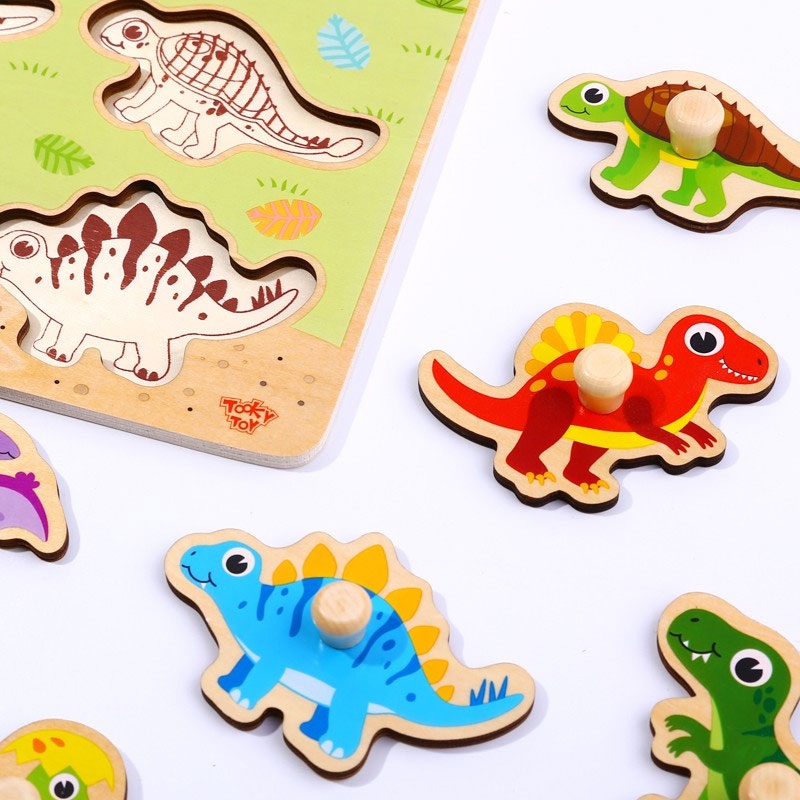 Puzzle Montessori din lemn - dinozauri 3 Naptaptap.ro - Magazin online jucarii Montessori, educative, de logica si de lemn. Jucarii sustenabile si ecologice.