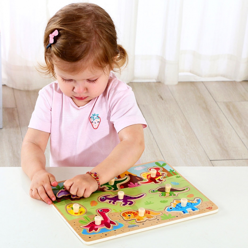 Puzzle Montessori din lemn - dinozauri 5 Naptaptap.ro - Magazin online jucarii Montessori, educative, de logica si de lemn. Jucarii sustenabile si ecologice.