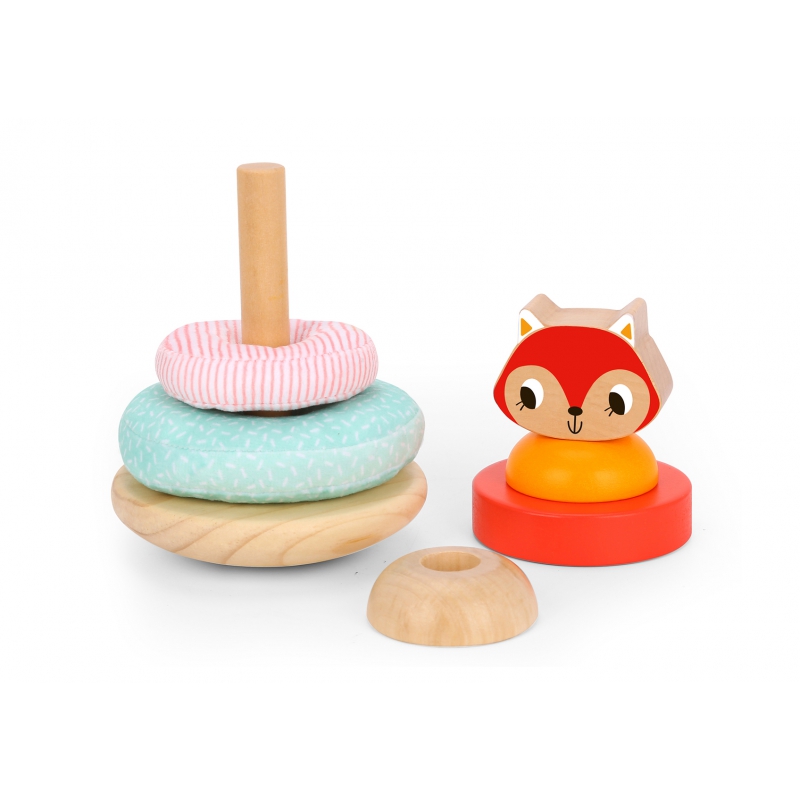 Puzzle Montessori din lemn - turnul piramidă vulpița 3 Naptaptap.ro - Magazin online jucarii Montessori, educative, de logica si de lemn. Jucarii sustenabile si ecologice.