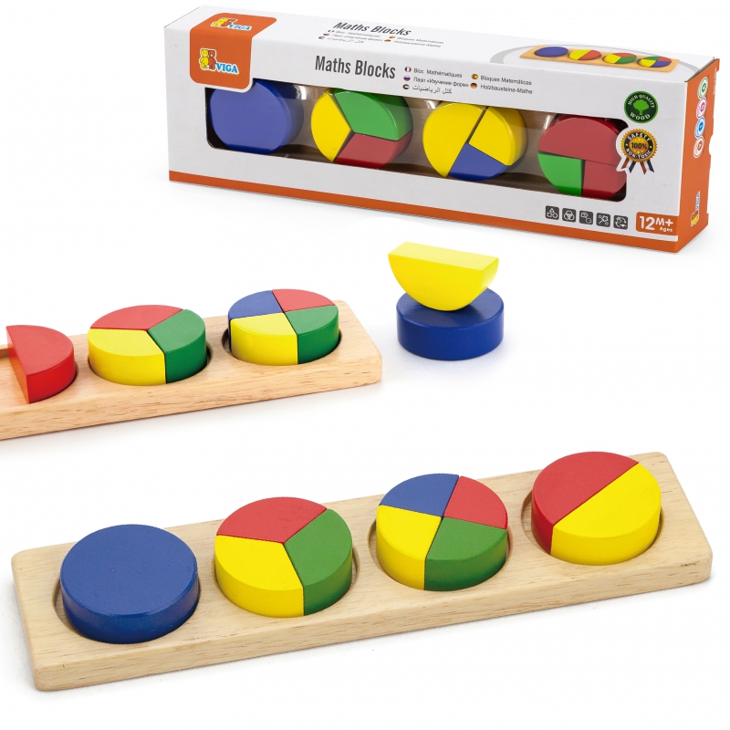 Puzzle din lemn blocuri matematice fracții 11 elemente Montessori 1 Naptaptap.ro - Magazin online jucarii Montessori, educative, de logica si de lemn. Jucarii sustenabile si ecologice.