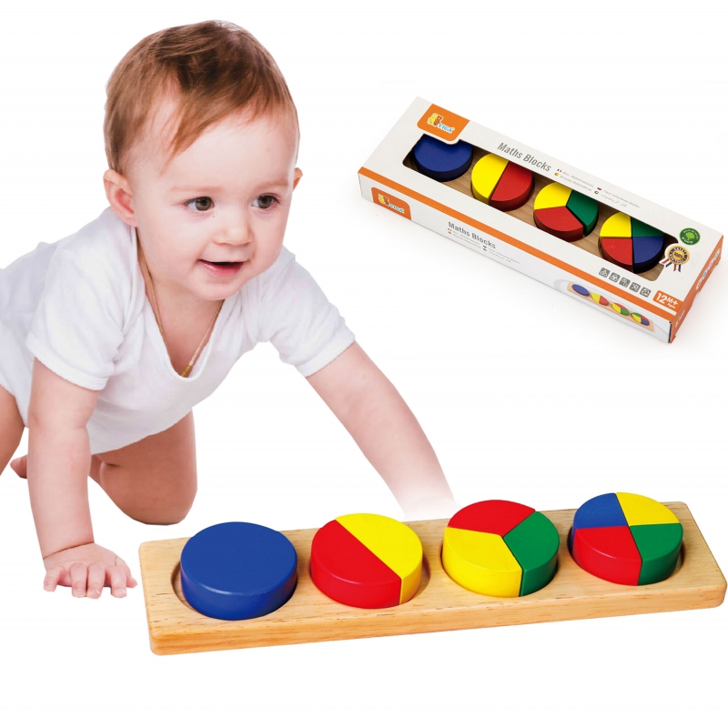 Puzzle din lemn blocuri matematice fracții 11 elemente Montessori 4 Naptaptap.ro - Magazin online jucarii Montessori, educative, de logica si de lemn. Jucarii sustenabile si ecologice.