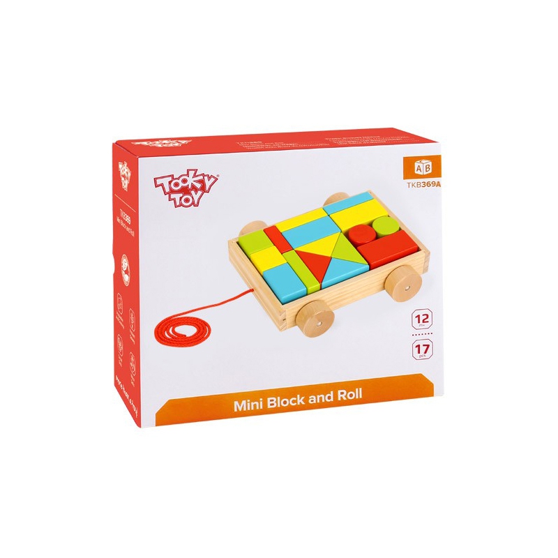 Cărucior din lemn cu blocuri 16 elemente 3 Naptaptap.ro - Magazin online jucarii Montessori, educative, de logica si de lemn. Jucarii sustenabile si ecologice.