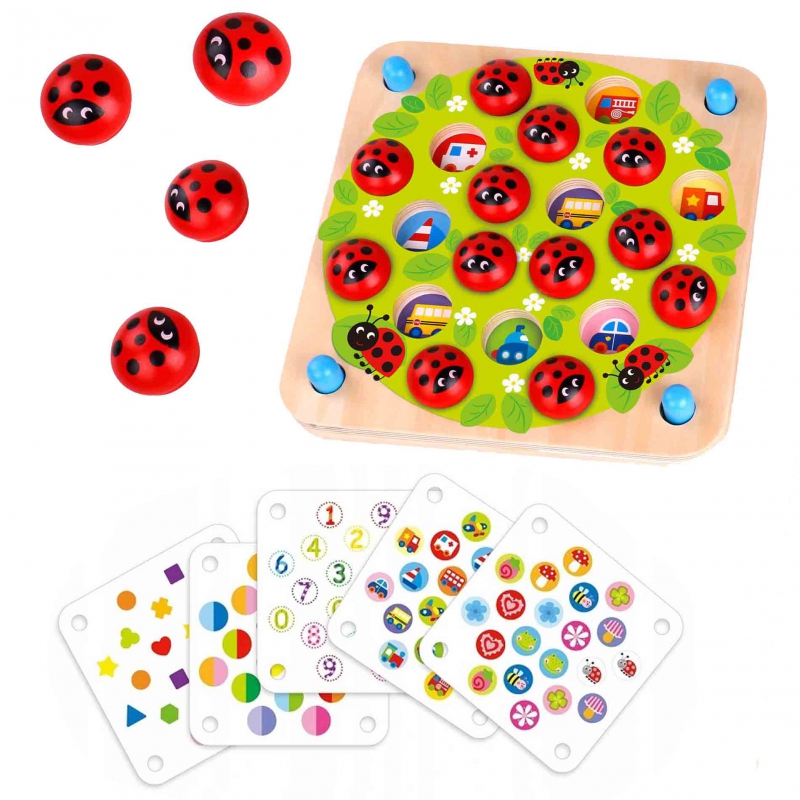 Ladybug joc de memorie 1 Naptaptap.ro - Magazin online jucarii Montessori, educative, de logica si de lemn. Jucarii sustenabile si ecologice.