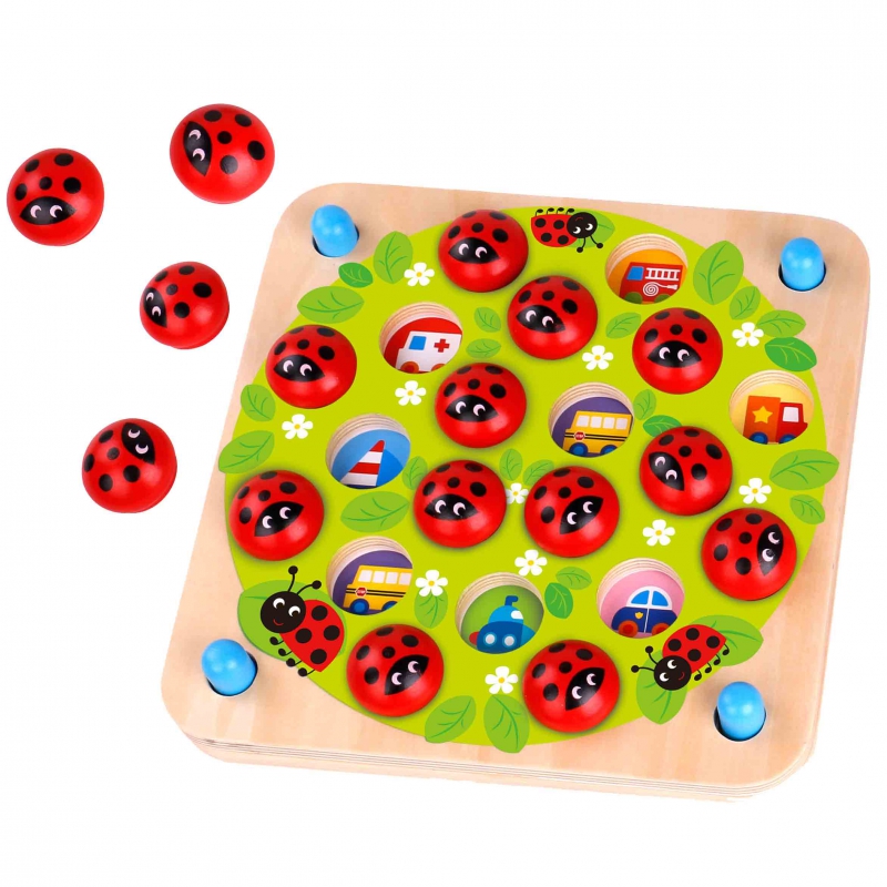 Ladybug joc de memorie 3 Naptaptap.ro - Magazin online jucarii Montessori, educative, de logica si de lemn. Jucarii sustenabile si ecologice.