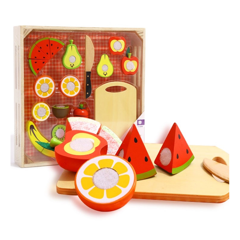 Fructe de tăiat din lemn într-o cutie 3 Naptaptap.ro - Magazin online jucarii Montessori, educative, de logica si de lemn. Jucarii sustenabile si ecologice.