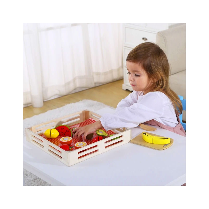 Fructe de tăiat din lemn într-o cutie 6 Naptaptap.ro - Magazin online jucarii Montessori, educative, de logica si de lemn. Jucarii sustenabile si ecologice.