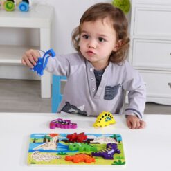 Puzzle Montessori cu dinozauri 9 Naptaptap.ro - Magazin online jucarii Montessori, educative, de logica si de lemn. Jucarii sustenabile si ecologice.