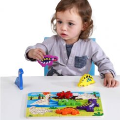 Puzzle Montessori cu dinozauri 8 Naptaptap.ro - Magazin online jucarii Montessori, educative, de logica si de lemn. Jucarii sustenabile si ecologice.