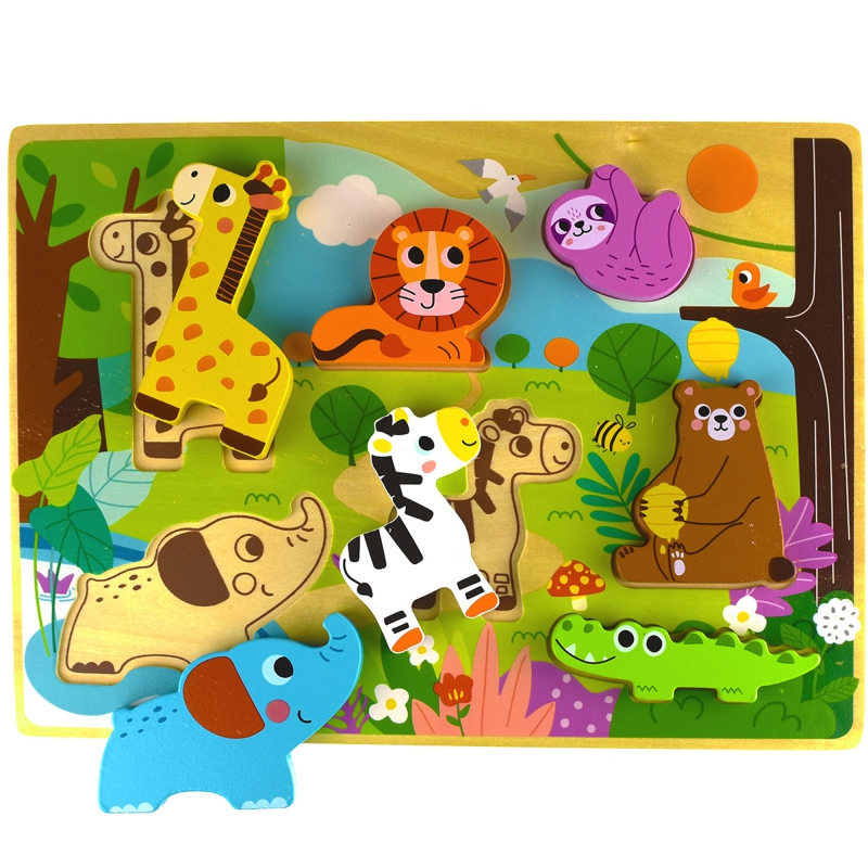 Puzzle Montessori din lemn - animale din padure 1 Naptaptap.ro - Magazin online jucarii Montessori, educative, de logica si de lemn. Jucarii sustenabile si ecologice.