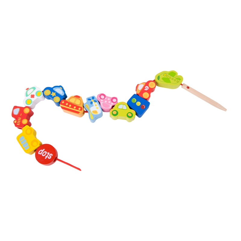 Blocuri de înfiletat din lemn cu mașinuțe 4 Naptaptap.ro - Magazin online jucarii Montessori, educative, de logica si de lemn. Jucarii sustenabile si ecologice.