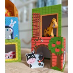 Blocuri animale ferma - invata engleza 60 Naptaptap.ro - Magazin online jucarii Montessori, educative, de logica si de lemn. Jucarii sustenabile si ecologice.