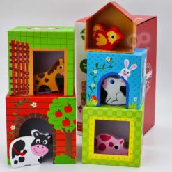 Blocuri animale ferma - invata engleza 56 Naptaptap.ro - Magazin online jucarii Montessori, educative, de logica si de lemn. Jucarii sustenabile si ecologice.