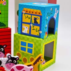 Blocuri animale ferma - invata engleza 53 Naptaptap.ro - Magazin online jucarii Montessori, educative, de logica si de lemn. Jucarii sustenabile si ecologice.