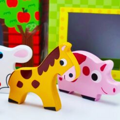 Blocuri animale ferma - invata engleza 51 Naptaptap.ro - Magazin online jucarii Montessori, educative, de logica si de lemn. Jucarii sustenabile si ecologice.