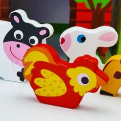 Blocuri animale ferma - invata engleza 45 Naptaptap.ro - Magazin online jucarii Montessori, educative, de logica si de lemn. Jucarii sustenabile si ecologice.