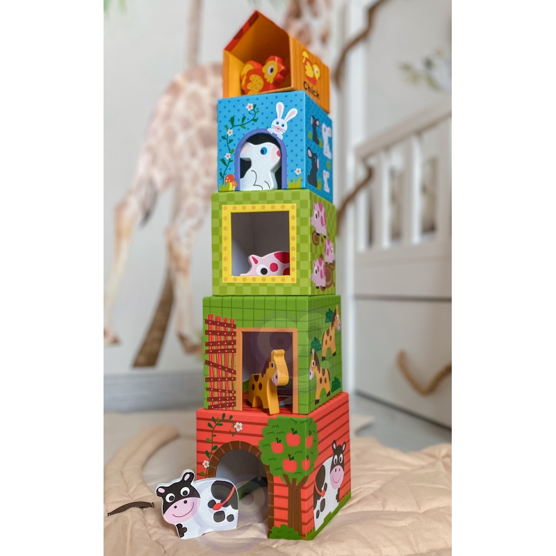 Blocuri animale ferma - invata engleza 32 Naptaptap.ro - Magazin online jucarii Montessori, educative, de logica si de lemn. Jucarii sustenabile si ecologice.