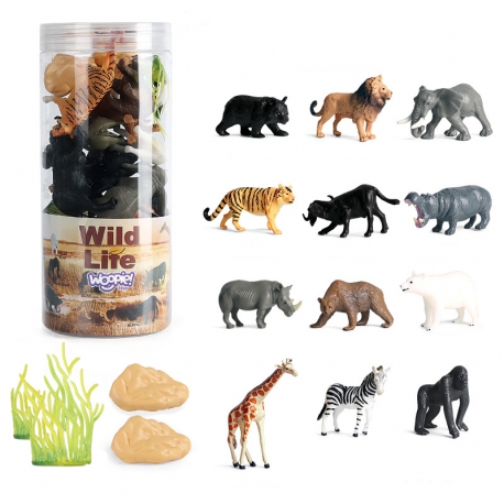 Set de figurine animale salbatice safari 1 Naptaptap.ro - Magazin online jucarii Montessori, educative, de logica si de lemn. Jucarii sustenabile si ecologice.