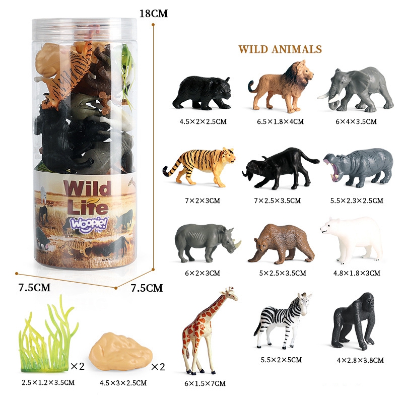 Set de figurine animale salbatice safari 4 Naptaptap.ro - Magazin online jucarii Montessori, educative, de logica si de lemn. Jucarii sustenabile si ecologice.
