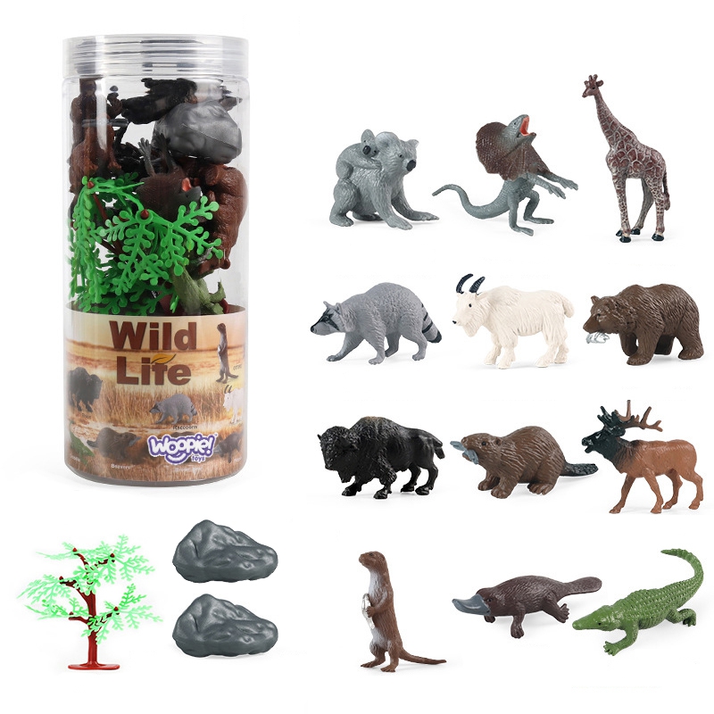 Set de figurine animale salbatice 1 Naptaptap.ro - Magazin online jucarii Montessori, educative, de logica si de lemn. Jucarii sustenabile si ecologice.