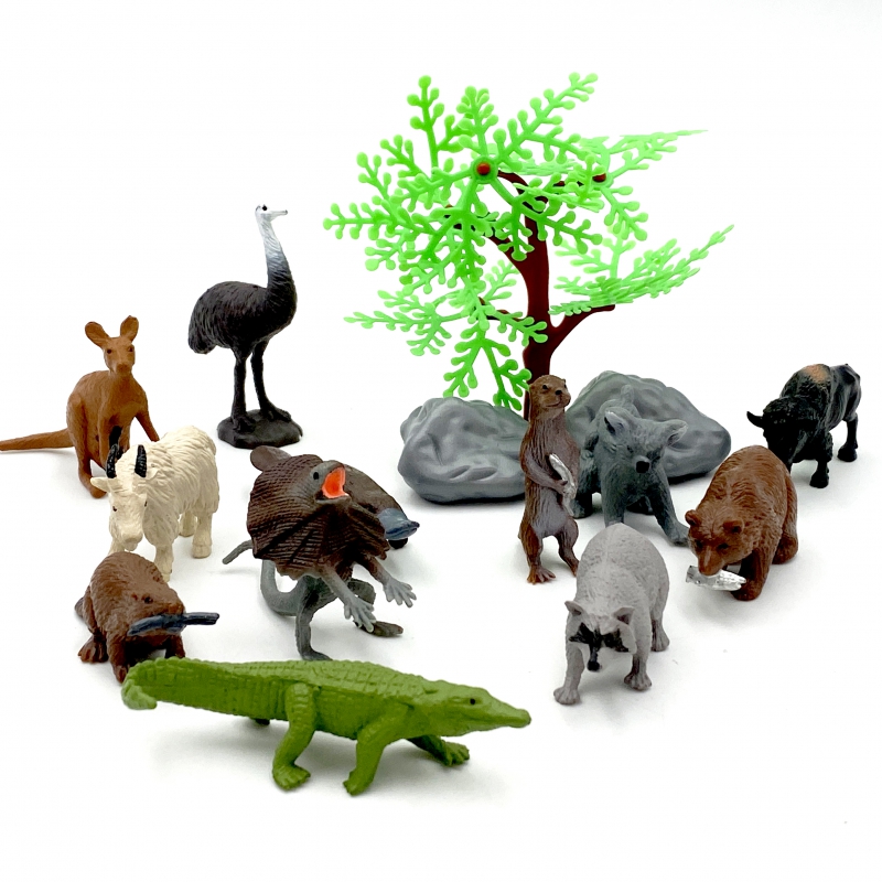 Set de figurine animale salbatice 6 Naptaptap.ro - Magazin online jucarii Montessori, educative, de logica si de lemn. Jucarii sustenabile si ecologice.