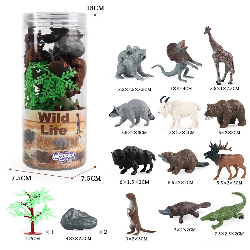 Set de figurine animale salbatice 7 Naptaptap.ro - Magazin online jucarii Montessori, educative, de logica si de lemn. Jucarii sustenabile si ecologice.