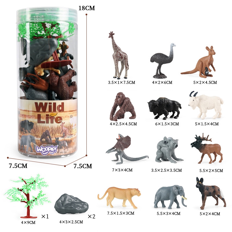 Set de figurine animale salbatice safari 2 3 Naptaptap.ro - Magazin online jucarii Montessori, educative, de logica si de lemn. Jucarii sustenabile si ecologice.